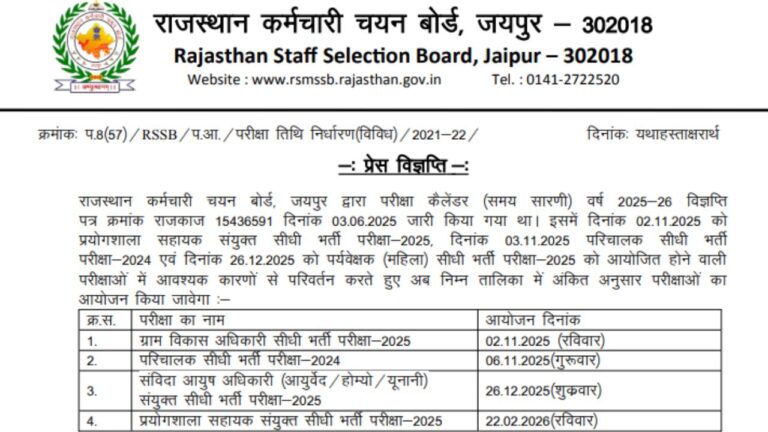 RSSB has released the detailed schedule of four examinations